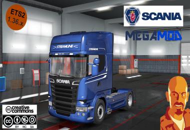 SCANIA MEGAMOD REWORKED ETS2 1.36.x DX11