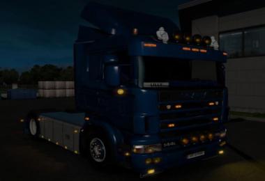 Scania RJL 4 Serie Blue Danish/Dutch Interior + Exterior 1.36.x