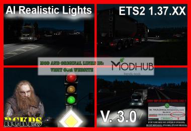 AI Realistic lights v3.0 For ETS2 1.37.x