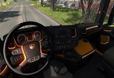 Black and Orange Interior for Scania v1.0