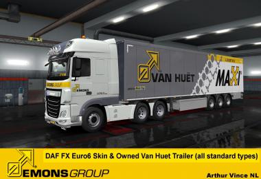 EMONS Group b.v. DAF XF Euro6 skin & Van Huet owned Trailer v1.2