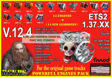 Pack Powerful Engines + Gearboxes v12.4 for ETS2 1.37.x