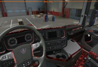 SCANIA RED PLUCHE & ALCANTARA INTERIOR / EXTERIOR v1.0