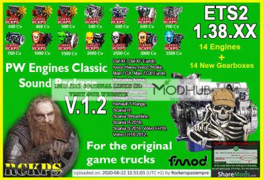 PW Engines Classic Sounds Pack v1.2 para ETS2 1.38.x