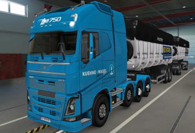 SKIN VOLVO FH16 2012 8X4 KUEHNE + NAGEL BLUE 1.38