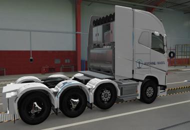 SKIN VOLVO FH16 2012 8X4 KUEHNE + NAGEL WHITE 1.38