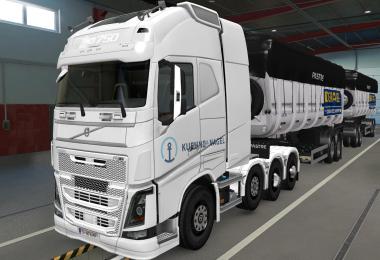 SKIN VOLVO FH16 2012 8X4 KUEHNE + NAGEL WHITE 1.38