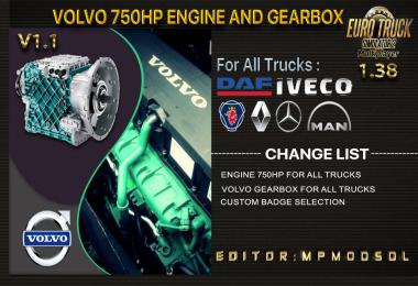 Volvo 750HP And Gearbox For All Trucks v1.1