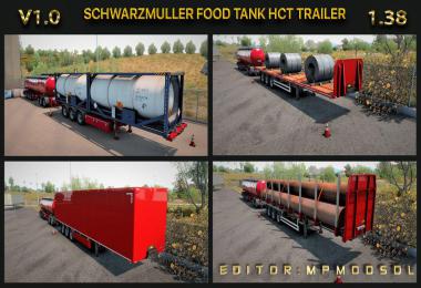 Schwarzmuller Food Tank B-Double And HCT Trailer For ETS2 1.38