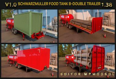 Schwarzmuller Food Tank B-Double And HCT Trailer For ETS2 1.38