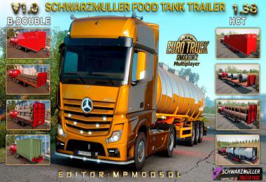 Schwarzmuller Food Tank B-Double And HCT Trailer For ETS2 1.38