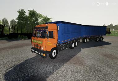 KAMAZ GRAIN TRUCK AND TRAILER v1.1