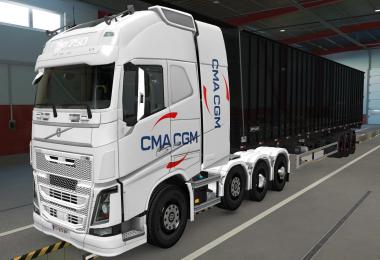 SKIN VOLVO FH16 2012 8X4 CMA CGM WHITE 1.39