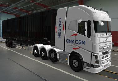 SKIN VOLVO FH16 2012 8X4 CMA CGM WHITE 1.39