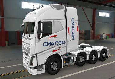 SKIN VOLVO FH16 2012 8X4 CMA CGM WHITE 1.39