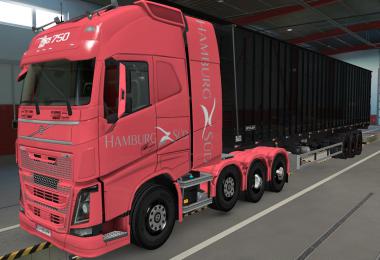 SKIN VOLVO FH16 2012 8X4 HAMBURG SUD RED 1.39