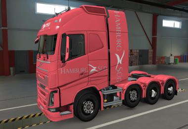 SKIN VOLVO FH16 2012 8X4 HAMBURG SUD RED 1.39