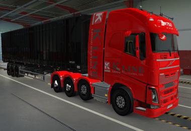 SKIN VOLVO FH16 2012 8X4 K-LINE RED 1.39