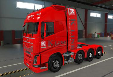 SKIN VOLVO FH16 2012 8X4 K-LINE RED 1.39