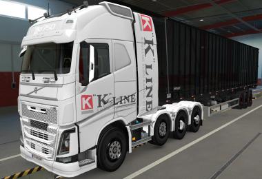 SKIN VOLVO FH16 2012 8X4 K-LINE WHITE 1.39