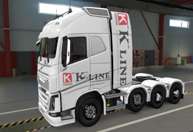 SKIN VOLVO FH16 2012 8X4 K-LINE WHITE 1.39