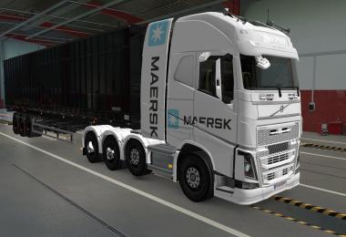 SKIN VOLVO FH16 2012 8X4 MAERSK WHITE 1.39