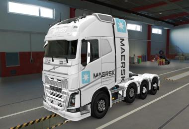 SKIN VOLVO FH16 2012 8X4 MAERSK WHITE 1.39