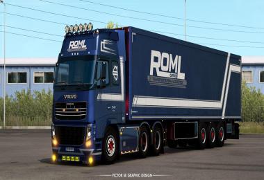 ROML Cargo Volvo FH3 and Krone Coolliner Skinpack v1.0