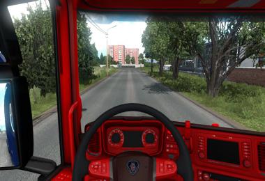 Red and Black Interior for Scania v1.0