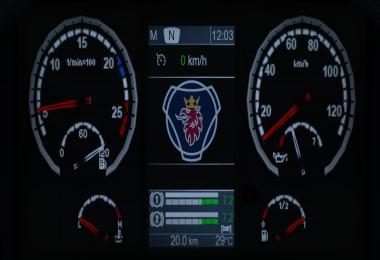 Realistic Scania R & Streamline Dashboard Computer 1.40