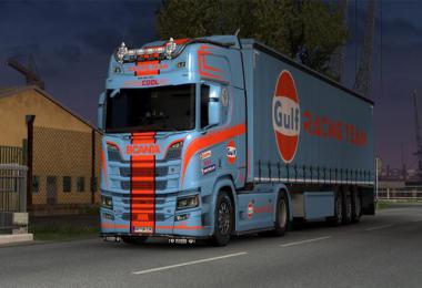 Scania R NG & Trailer Gulf Skin v1.0