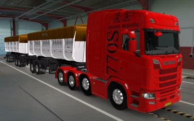 SKIN SCANIA S 2016 8X4 SPECIAL EDITION 770S RED BY RODONITCHO MODS 1.42