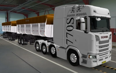 SKIN SCANIA S 2016 8X4 SPECIAL EDITION 770S WHITE BY RODONITCHO MODS 1.42