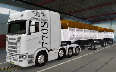 SKIN SCANIA S 2016 8X4 SPECIAL EDITION 770S WHITE BY RODONITCHO MODS 1.42