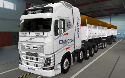 SKIN VOLVO FH16 2012 8X4 CMA CGM WHITE 1.42