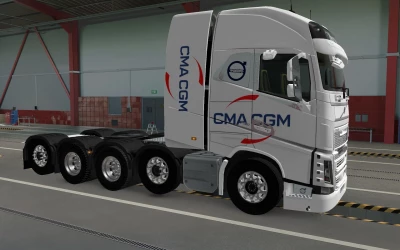 SKIN VOLVO FH16 2012 8X4 CMA CGM WHITE 1.42