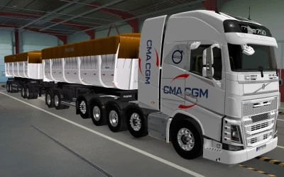 SKIN VOLVO FH16 2012 8X4 CMA CGM WHITE 1.42