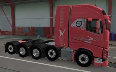 SKIN VOLVO FH16 2012 8X4 HAMBURG SÜD RED 1.42