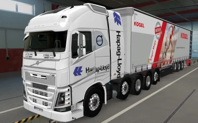 SKIN VOLVO FH16 2012 8X4 HAPAG LLOYD WHITE 1.42