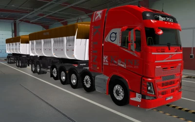 SKIN VOLVO FH16 2012 8X4 K-LINE RED 1.42