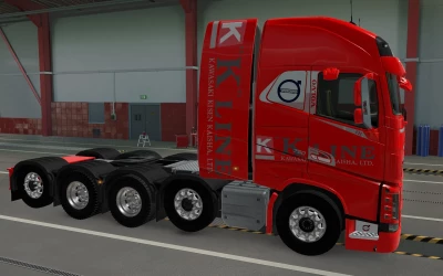 SKIN VOLVO FH16 2012 8X4 K-LINE RED 1.42