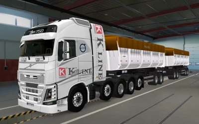 SKIN VOLVO FH16 2012 8X4 K-LINE WHITE BY RODONITCHO MODS 1.42