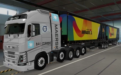 SKIN VOLVO FH16 2012 8X4 MAERSK GREY BY RODONITCHO MODS 1.42