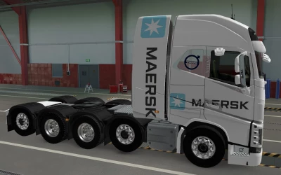 SKIN VOLVO FH16 2012 8X4 MAERSK WHITE BY RODONITCHO MODS 1.42