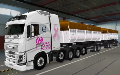 SKIN VOLVO FH16 2012 8X4 OUTUBRO ROSA WHITE 1.42