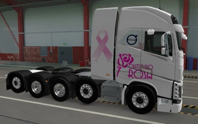 SKIN VOLVO FH16 2012 8X4 OUTUBRO ROSA WHITE 1.42