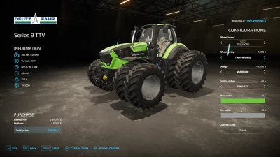 Deutz-Fahr Series 9 TTV Tractor v1.0