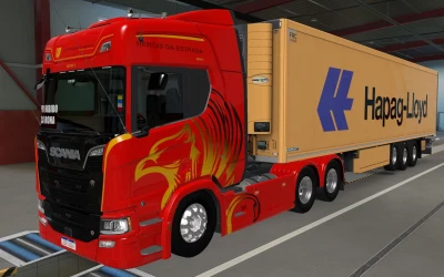 SKIN SCS TRAILER KRONE COOL LINER HAPAG LLOYD ORANGE 1.42