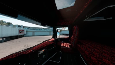 Scania RJL Highline Interior Red Plusch Danish v1.0