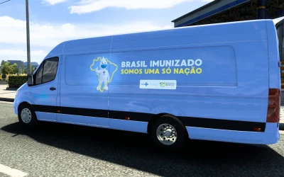 SKIN MERCEDES-BENZ SPRINTER 2021 COVID-19 ETS2 AND ATS 1.40